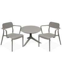 GARTENMÖBEL-SET GALIO, 3-tlg - Graubraun, Kunststoff - KONSIMO®