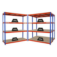 SCHWERLASTREGAL Bison 3er-Set mit 3x 200x180x60 cm 4 Fachböden Fachlast 600 kg Blau-Orange - Orange, Metall (540/200/60cm) - PROREGAL