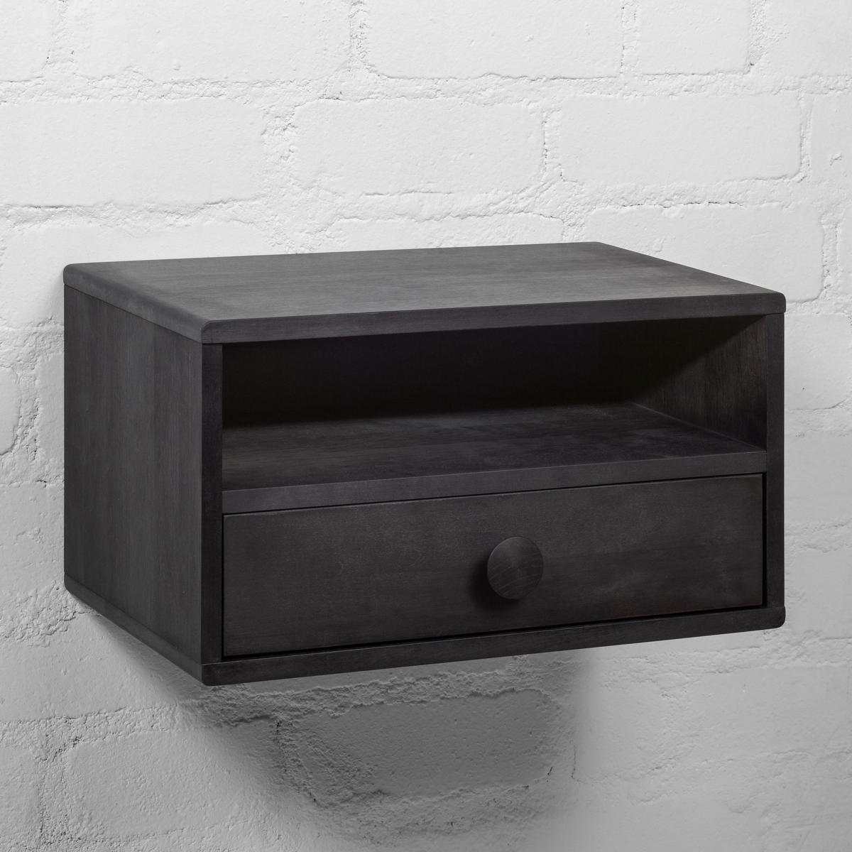 NACHTTISCH Hope, schwarze Birke, 31,5/50/27 cm - Schwarz, Holz (50/27/31.5cm) - WOODEK