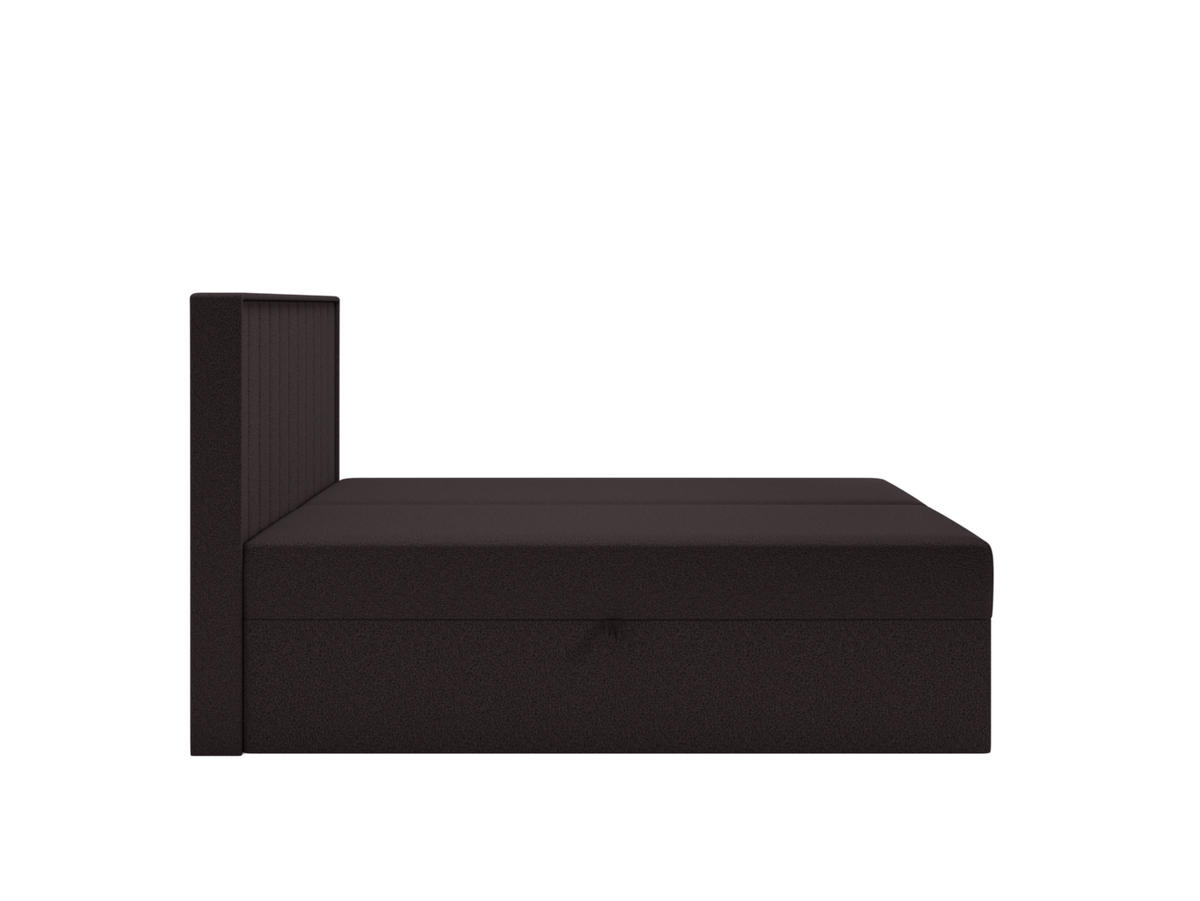 BOXBETT - Taschenmatratze + Topper 160x200 dunkelbraun Bouclé - Dunkelbraun, Holz/Holzwerkstoff (160/200cm) - SIMKAM Furniture