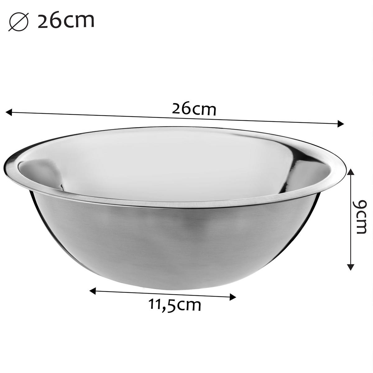KÜCHENSCHÜSSEL aus Edelstahl, 26 cm - Silberfarben, Metall (26/9cm) - KADAX