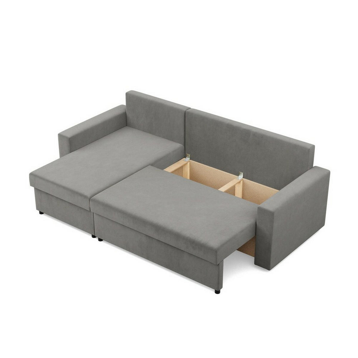 ECKSOFA Neo mit gerader Armlehnen hellgrau - Hellgrau, Textil (231/140cm) - SIMKAM Furniture