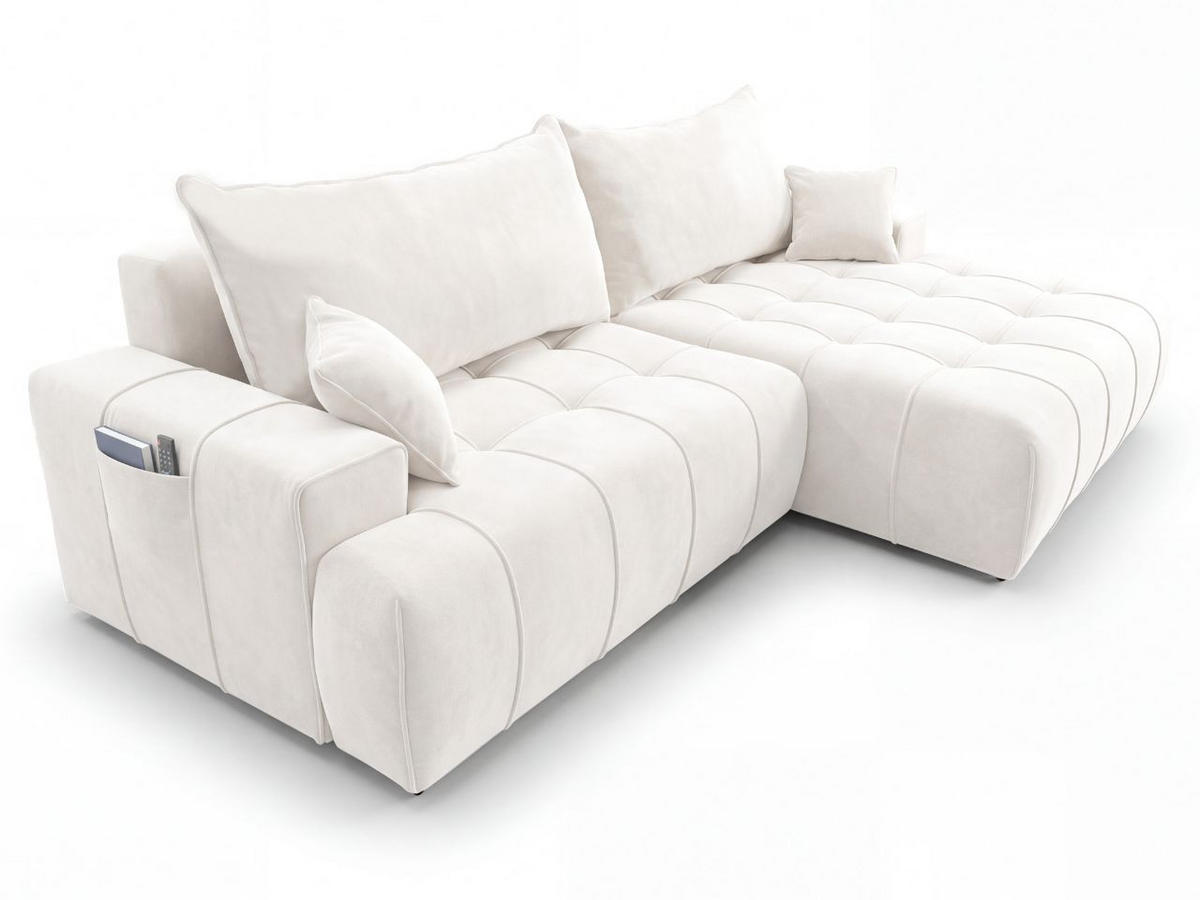 ECKSOFA Tulio Creme Rechts - Creme, Holz/Textil (165/270cm) - Graingold