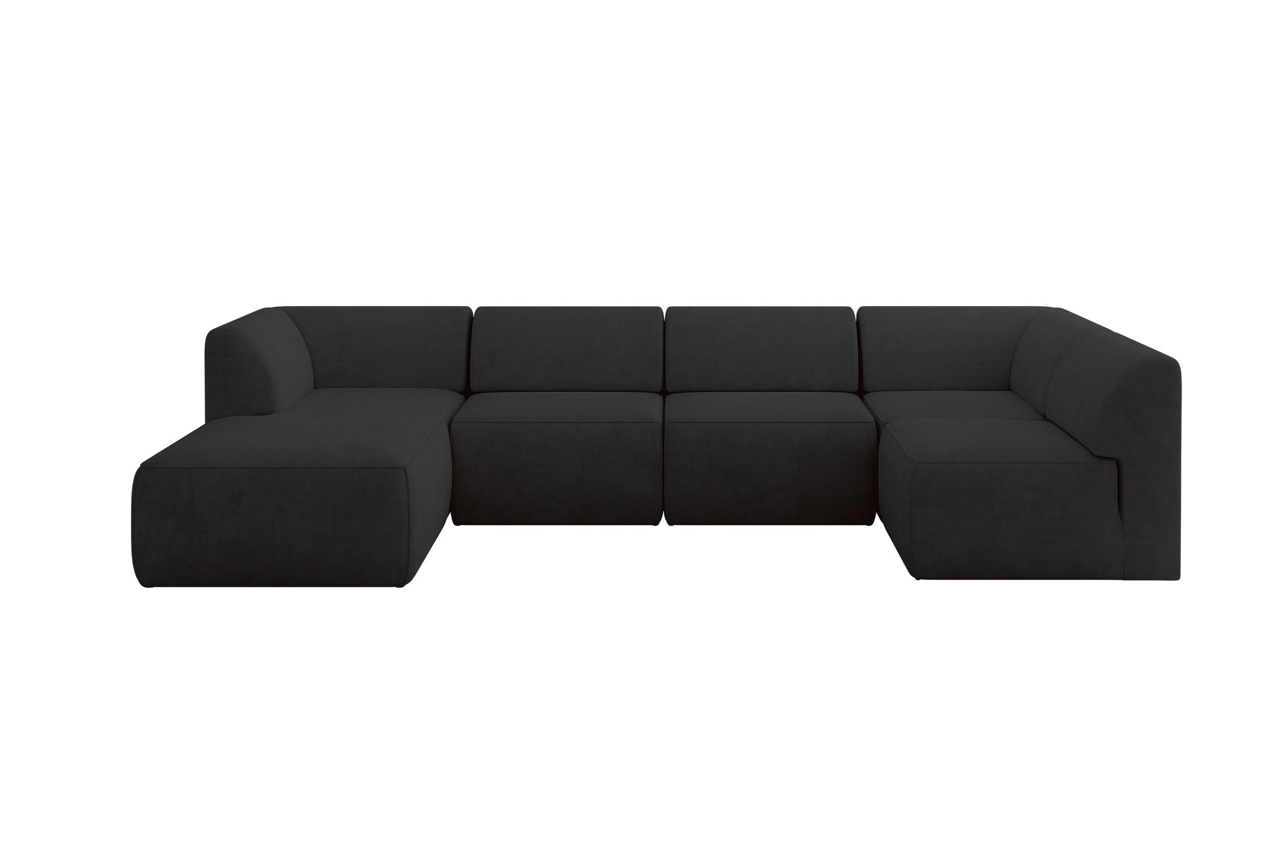 Altdecor Wohnlandschaft Schwarz 180x78x345 cm