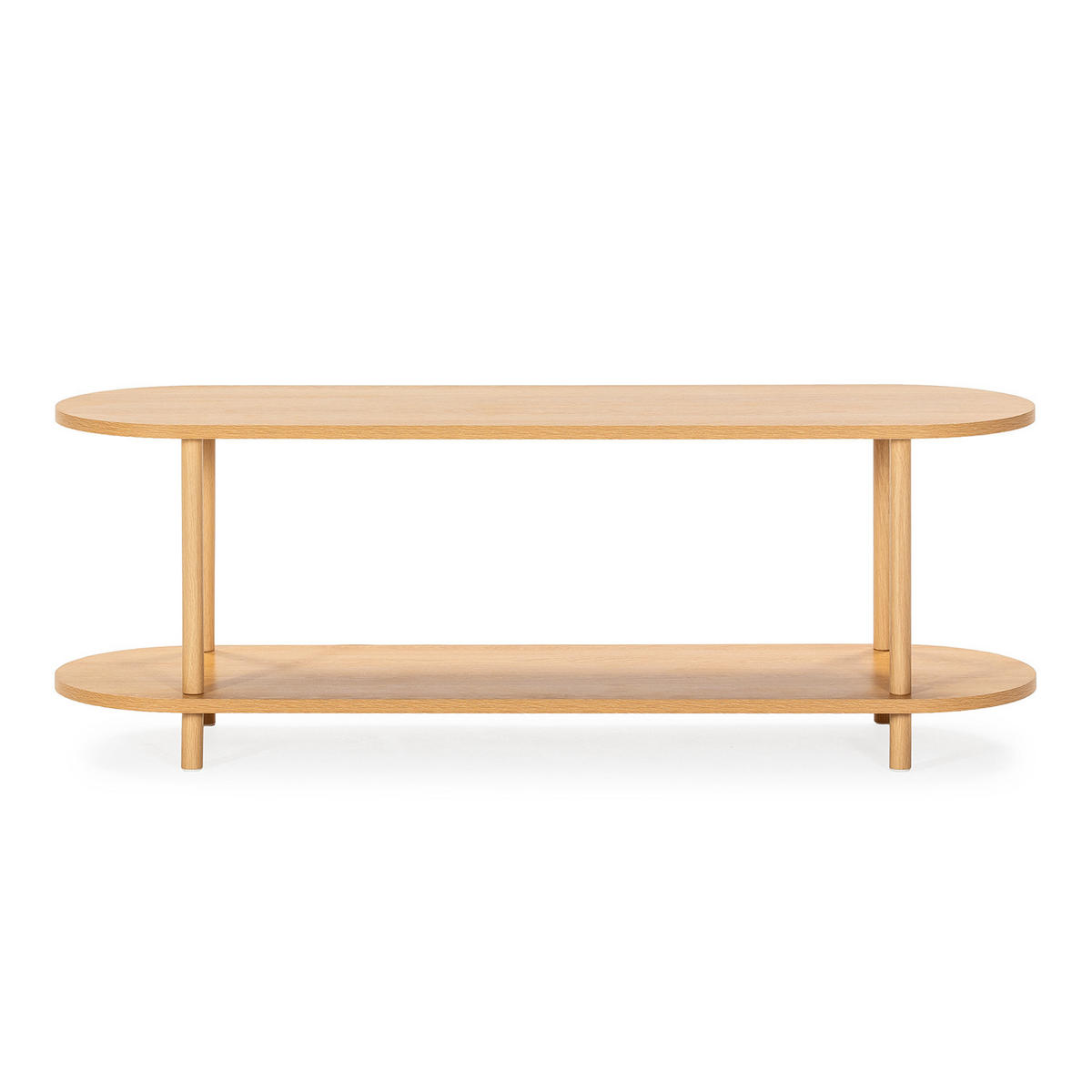 COMODĂ TV Montana 2 rafturi aspect de stejar - culoare lemn stejar, compozit lemnos (130/45/38cm) - VS Venta-stock