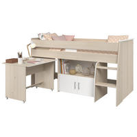 HOCHBETT Charly 4 in Akazie und Weiß - Braun, Holzwerkstoff (90/200cm) - Calicosy