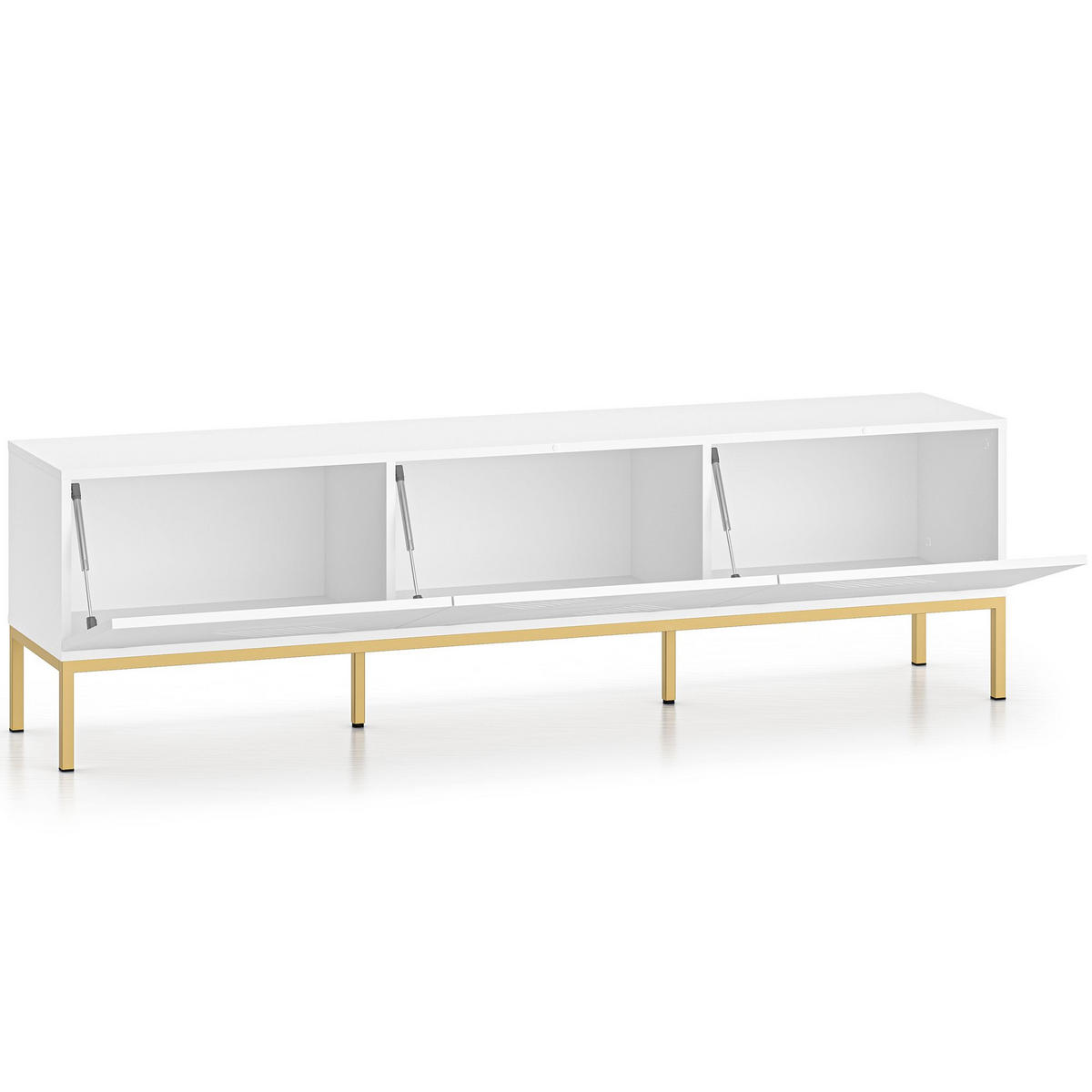 TV-MÖBEL NEBRO,Weiß/Goldfarben - Goldfarben/Weiß, Holzwerkstoff (170/50/37cm) - KONSIMO®