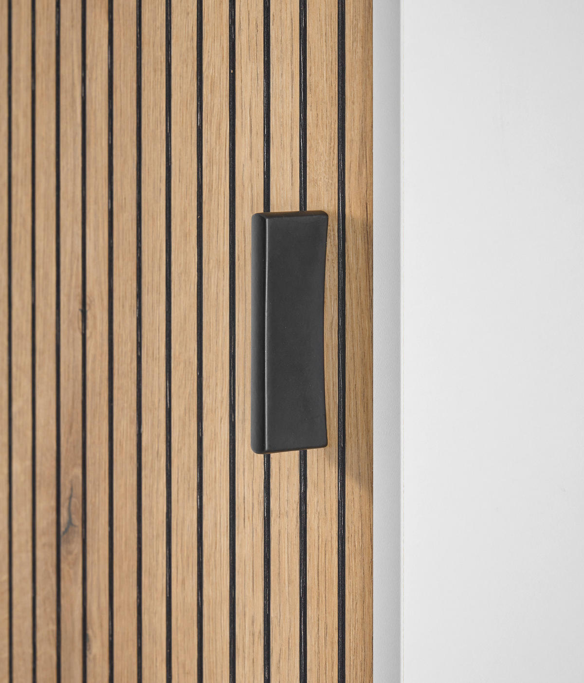 HÄNGESCHRANK weiß matt, Eiche 33 cm, Wandschrank mit Soft-Close - Eichefarben/Schwarz, Holzwerkstoff/Metall (33/120/30cm) - Furn.Design