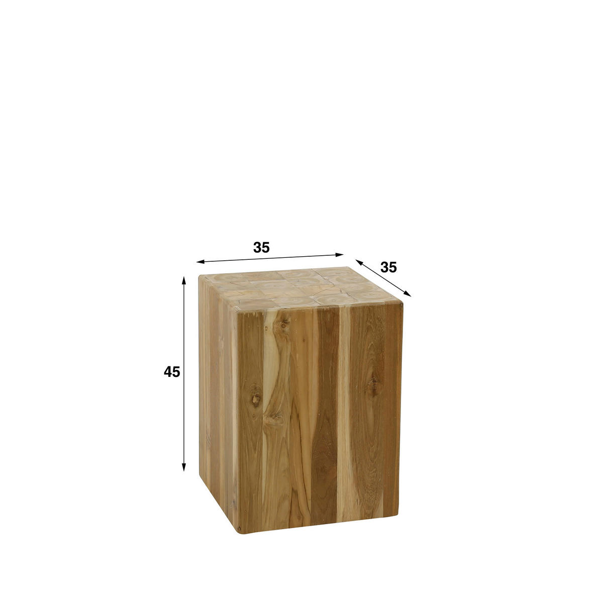 BLUMENSÄULE Bole Braun 35/35/ 45 cm - Braun, Holz (35/35/45cm) - Hoyz Collection