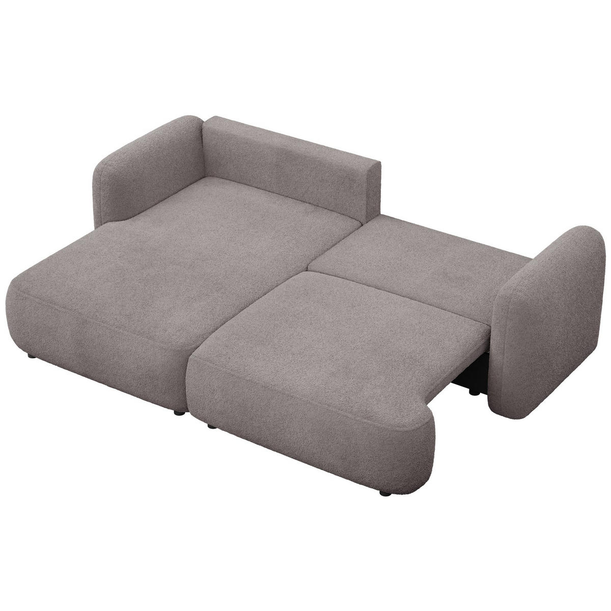 ROHOVÁ pohovka Tvoya, šedohnědé bouclé - černá/šedohnědá, textil/plast (267/175cm) - Selsey