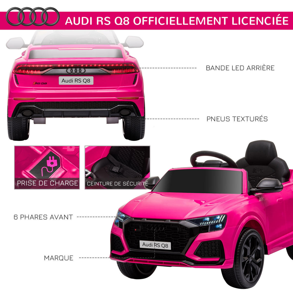 ELEKTRO-KINDERAUTO DE-13047 Bluetooth Rosa - Pink, Kunststoff (101/62/51cm) - ComfortXL