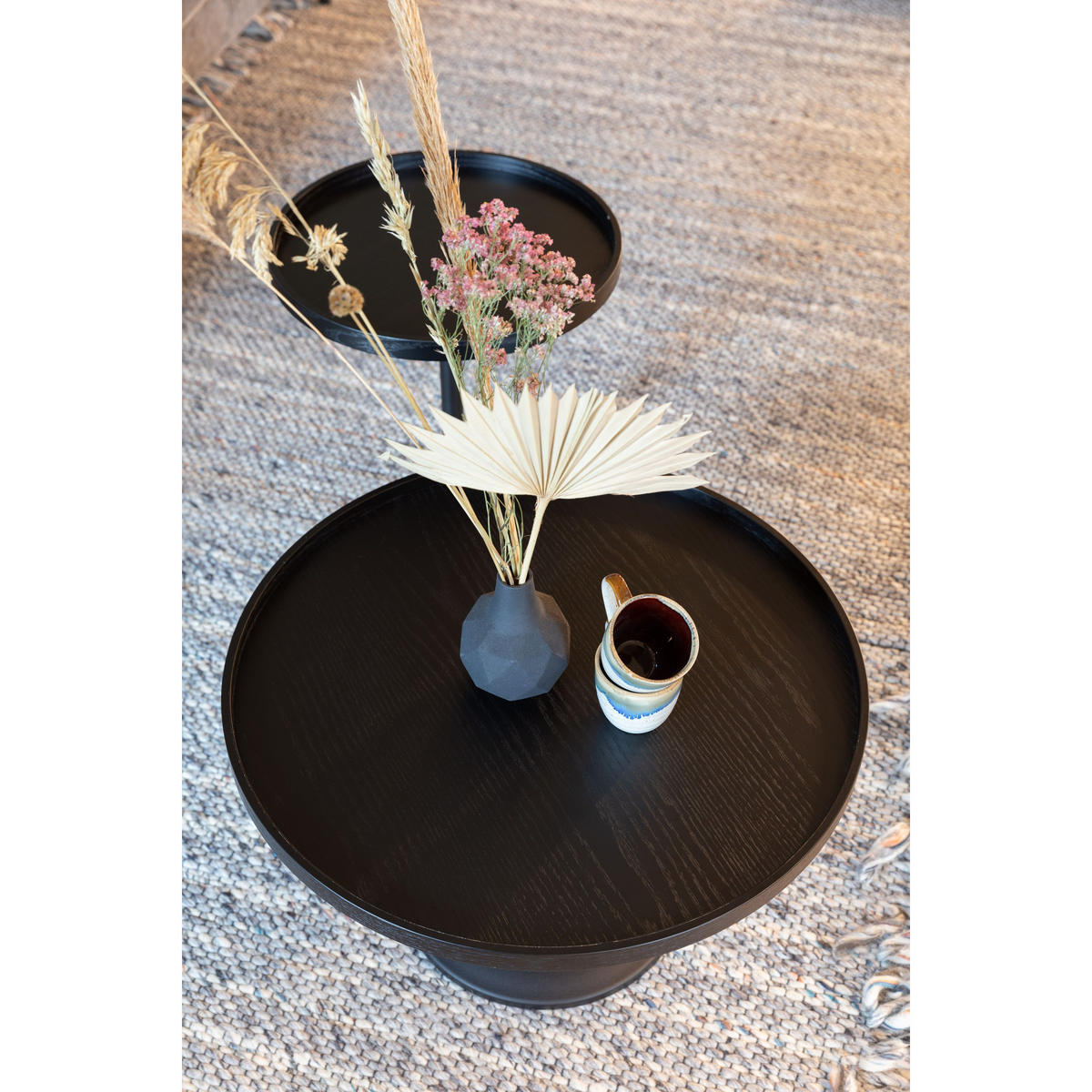 BEISTELLTISCH Jason Rund 69 cm Schwarz - Schwarz, Holz (69/69/42cm) - Zuiver