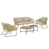 LOUNGESET - 5-teilig - Beige, Holzwerkstoff/Textil - home24