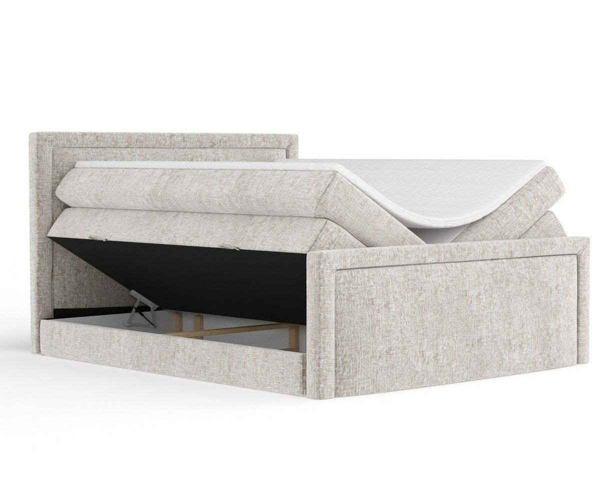 BOXSPRINGBETT Lavenda Beige 140/200 cm - Beige/Schwarz, Holz/Holzwerkstoff (140/200cm) - Maison de Reve