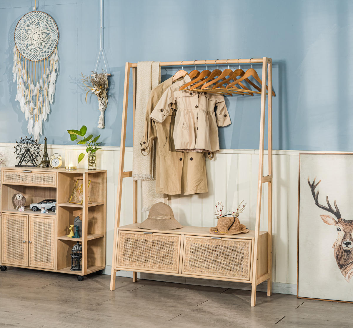GARDEROBE Holz Braun - Braun, Holz (110/165/36cm) - Nordlys