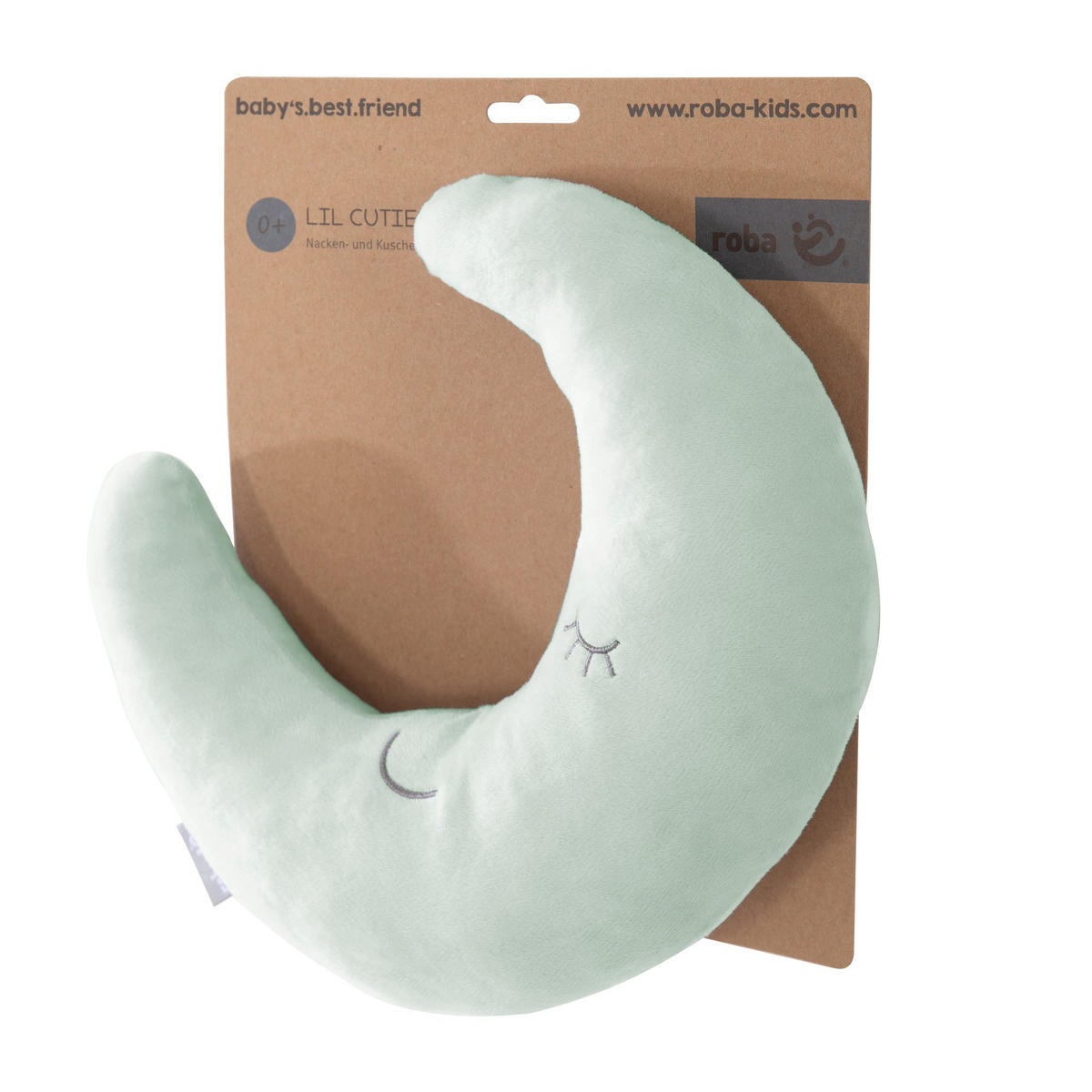 NACKENKISSEN Mond grün - Grün, Textil (25/8cm) - Roba