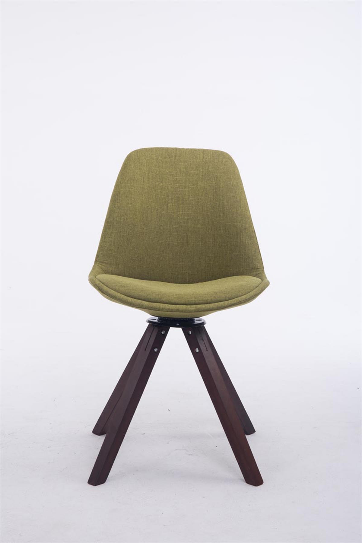 DREHSTUHL Stoff grün - Walnussfarben/Grün, Holz/Textil (48/84/56cm) - CLP