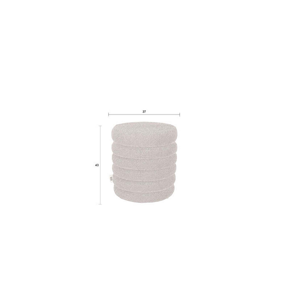 SITZHOCKER Fern Schwarz - Schwarz, Kunststoff (37/43/37cm) - Dutchbone