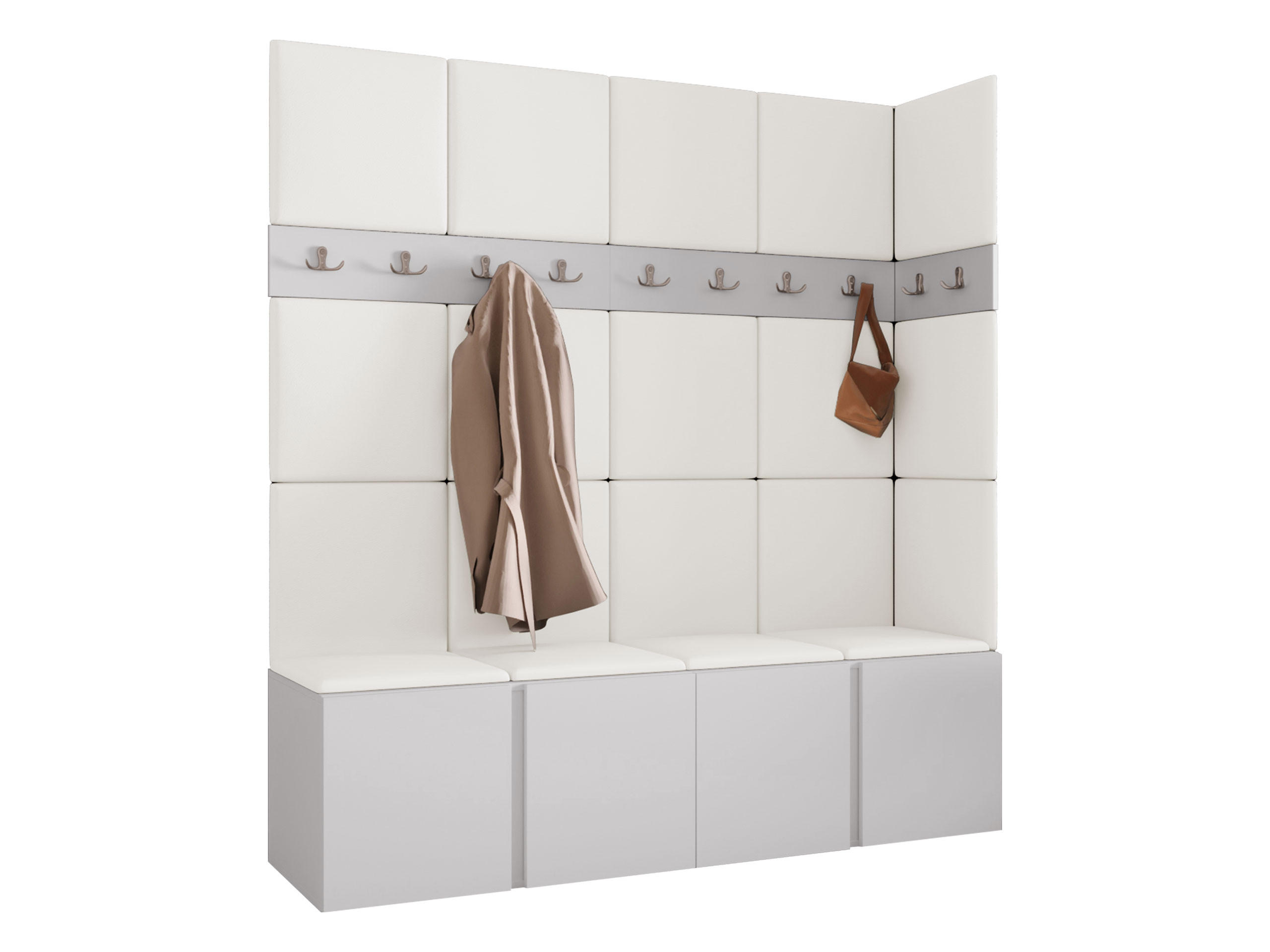 GARDEROBEN-SET Orion II - Weiß, Holzwerkstoff/Kunststoff (168/186/46cm) - MIRJAN24