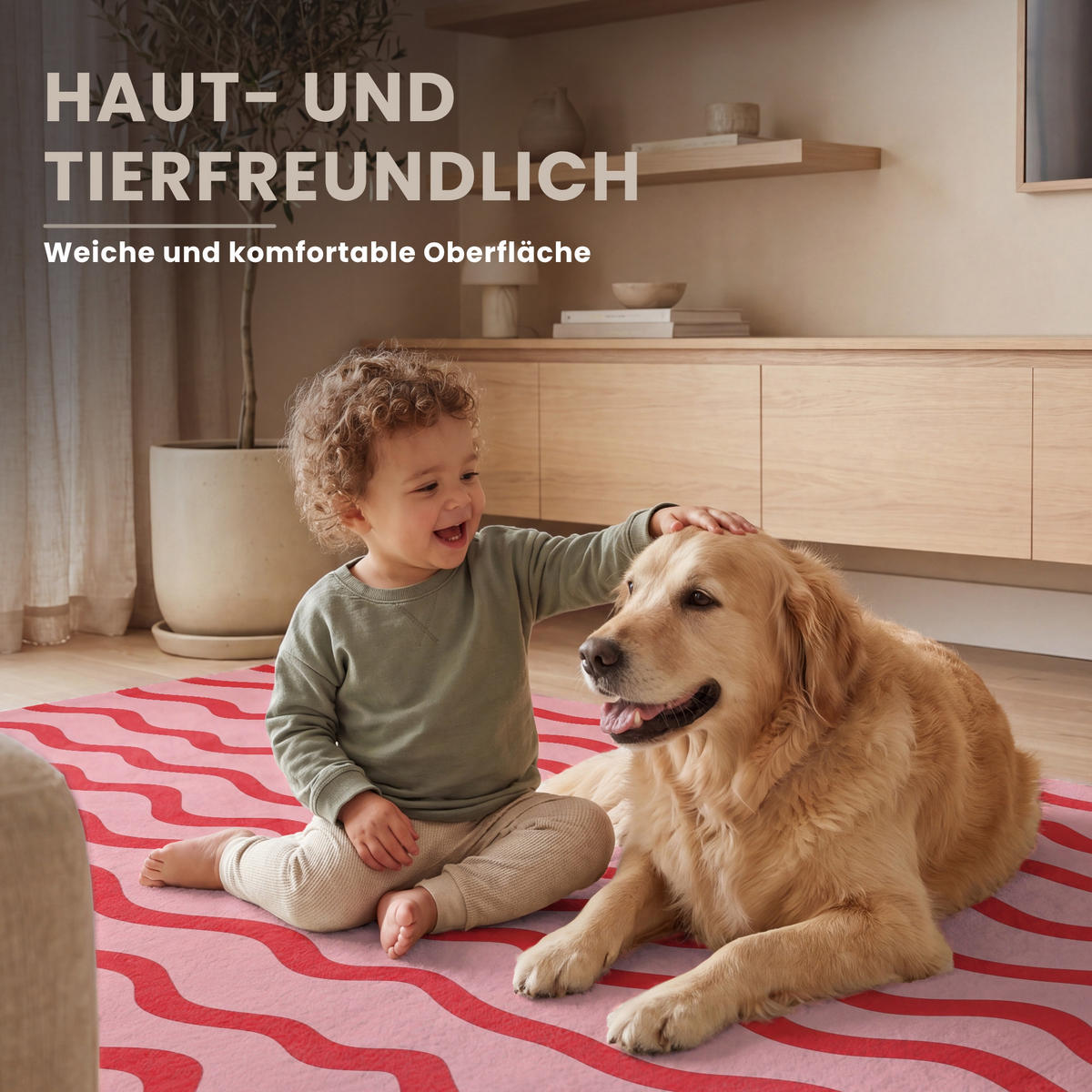 TEPPICH - Verspielt - Muster - Rot - 230x150 cm - Rot, Kunststoff/Textil (230/0.4cm) - OnlyWow