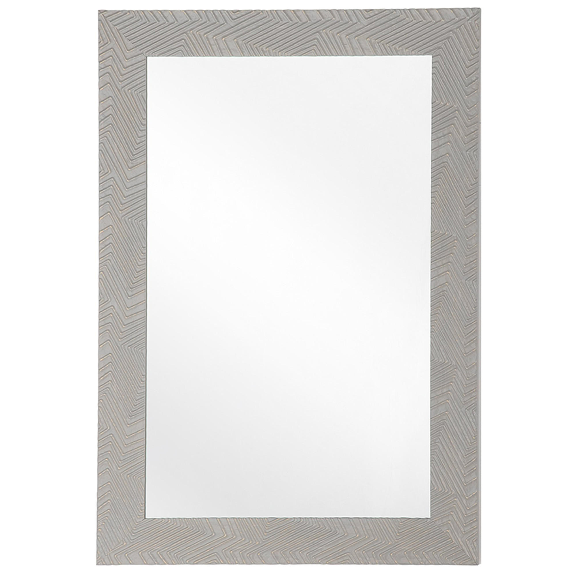 WANDSPIEGEL graurechteckig60/91cmNEVEZ Nevez - Grau, Kunststoff (60/91/2cm) - Beliani