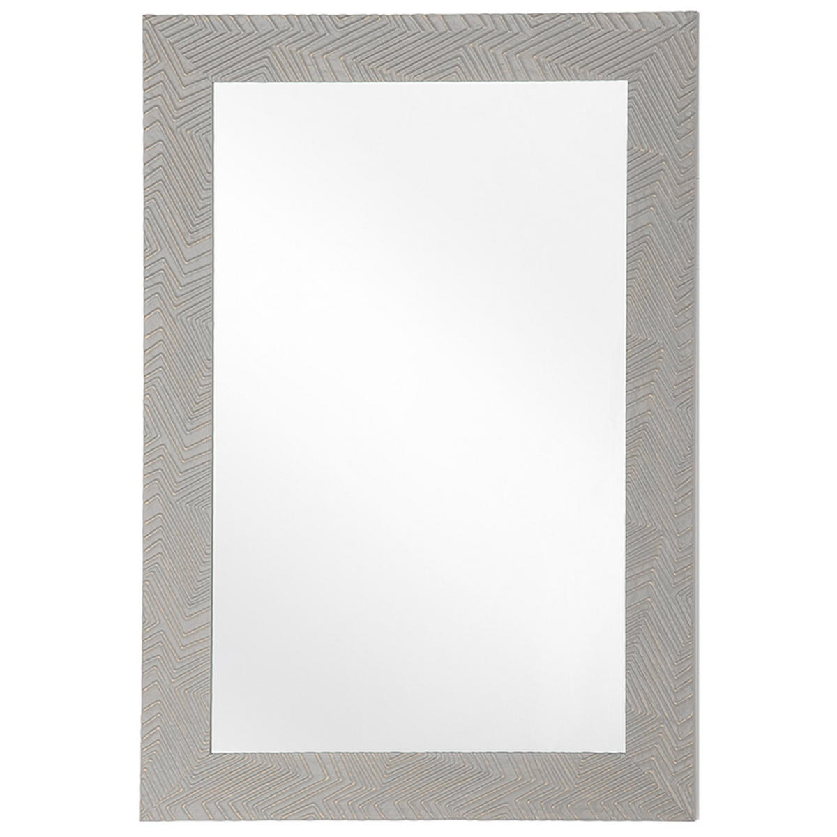 WANDSPIEGEL graurechteckig60/91cmNEVEZ Nevez - Grau, Kunststoff (60/91/2cm) - Beliani