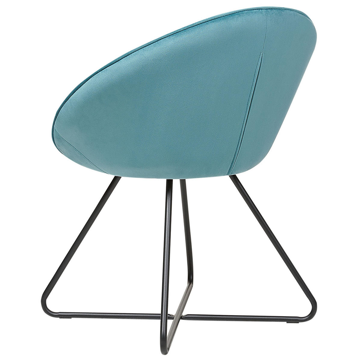 SESSEL Samtstoff hellblau/schwarz rund Floby II - Blau/Schwarz, Textil (69/80/58cm) - Beliani