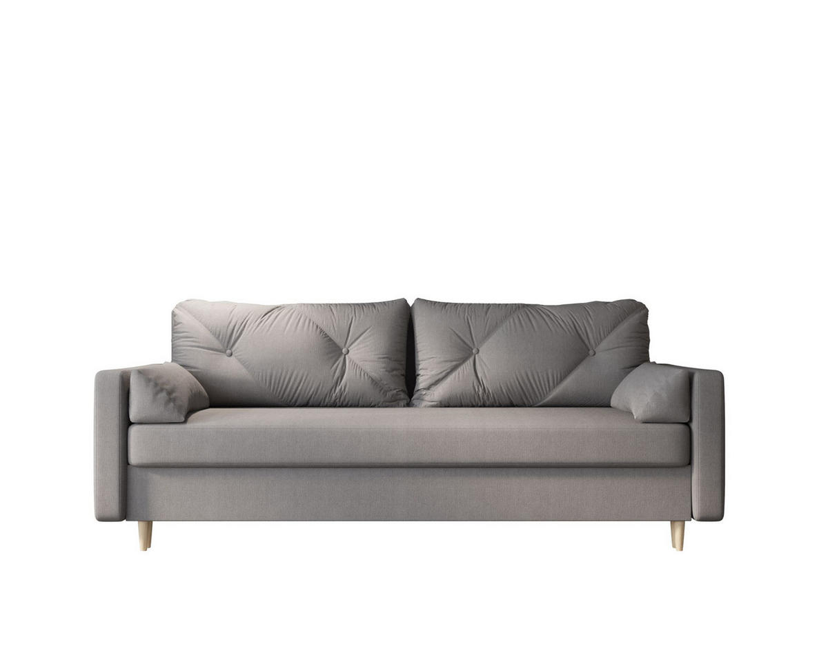 SOFA ASTRA mit Schlaffunktion COSMIC 160 mit Stauraum - Grau, Textil (90/88/228cm) - Bedante