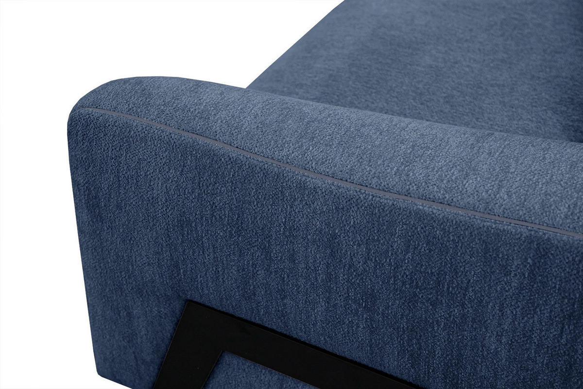 ECKSOFA WINTER 4-Sitzer, dunkelblau - Schwarz/Dunkelblau, Holzwerkstoff/Textil (158/269cm) - Courtois Laville
