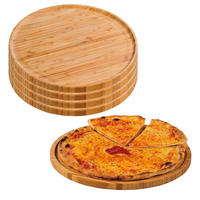PIZZATELLER, 5 Stück - Bambus - Ø 32cm - Naturfarben, Holz (32cm) - Kesper