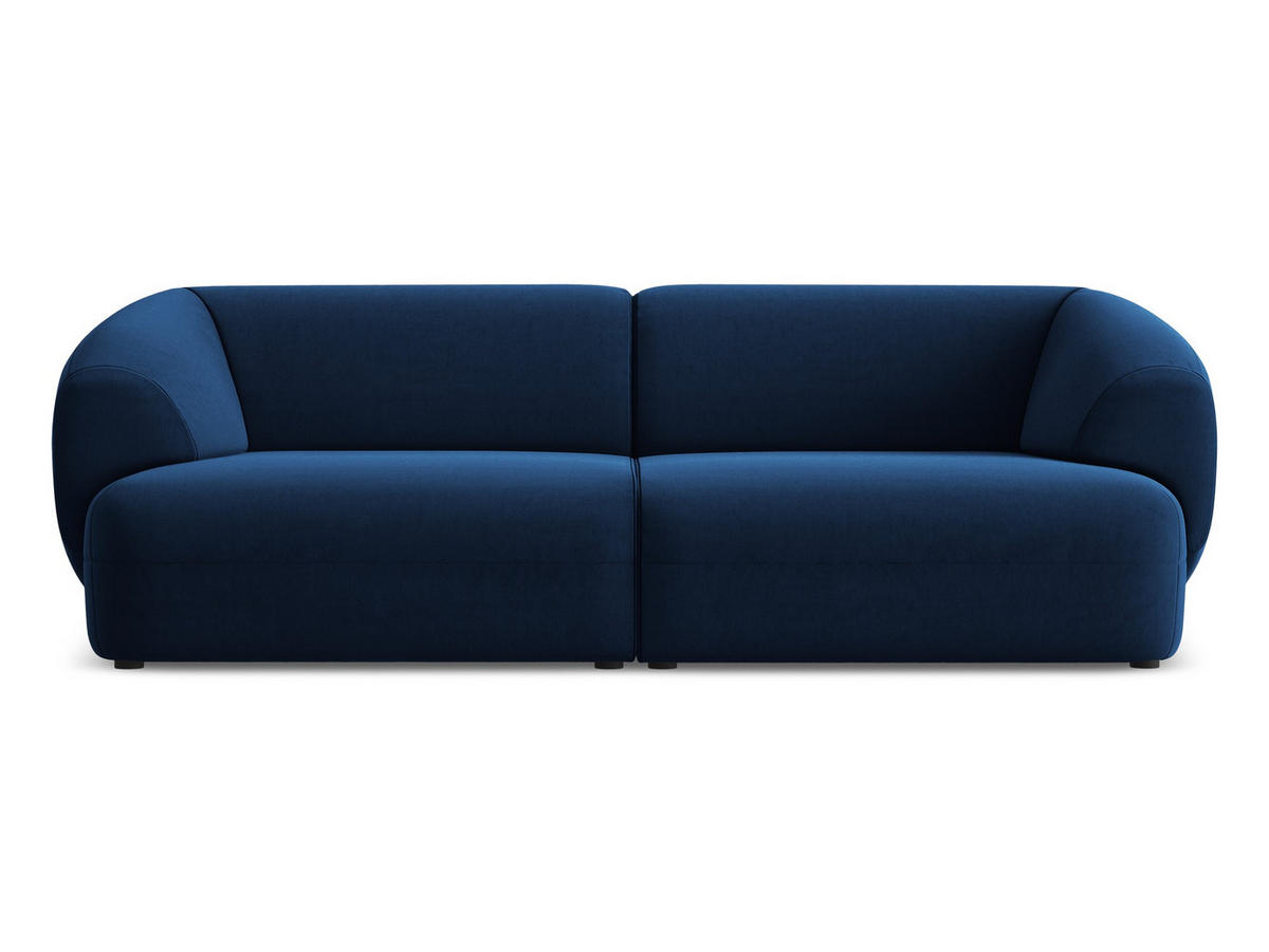 4-SITZER-SOFA Samt Stoff Blau - Blau/Schwarz, Kunststoff/Textil (232/81/98cm) - Makamii