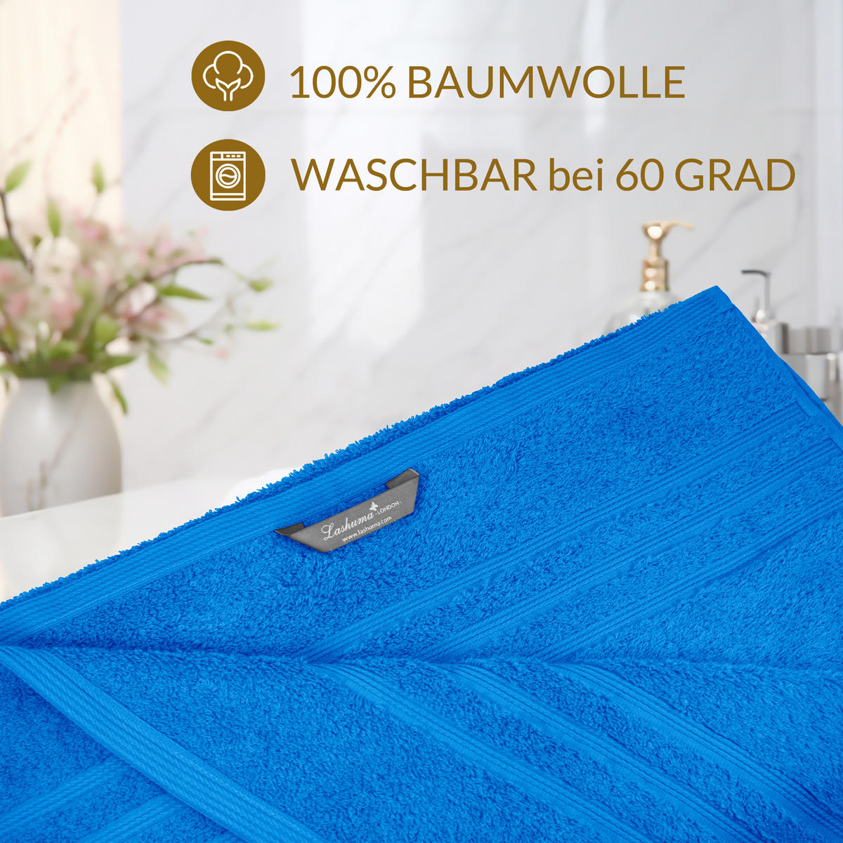 HANDTUCH Set London 8-teilig, 2x Duschtuch 70x140 + 2x Handtuch 50x100 + 2x Gästetuch 30x50 + 2x Waschlappen 30x30 Capri - Nautic - Blau/Grün, Textil (70/140cm) - Lashuma