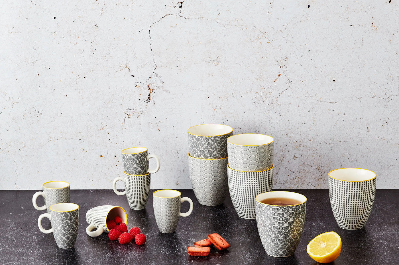 BECHER Pattern 300ml - 6er-Set - Eclipse - Grau, Keramik (0.3L) - Björn