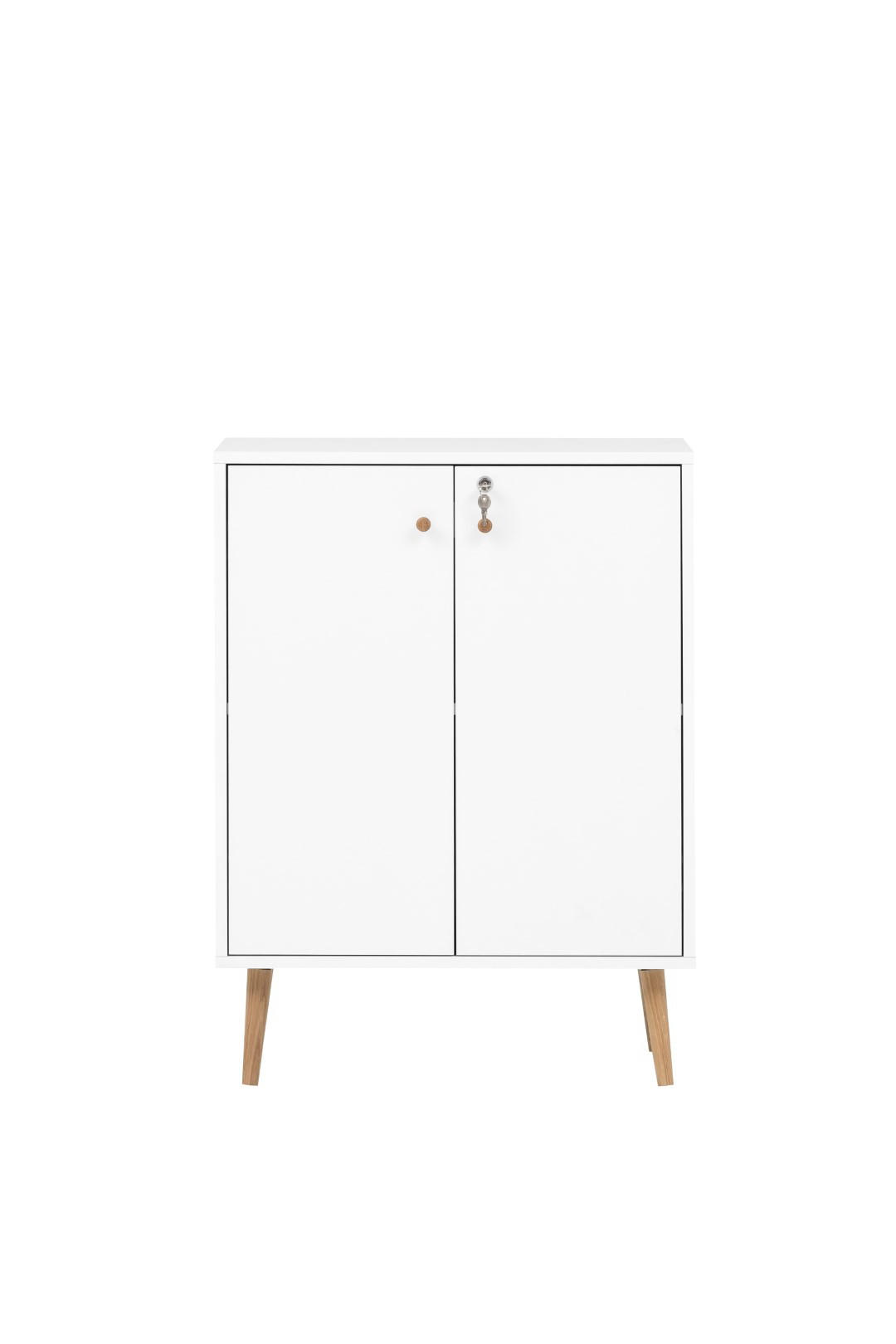 AKTENSCHRANK Grizzly 86x40x40 cm 2 Fächern & 2 abschließbare Flügeltüren Weiß - Weiß, Holz (40/86/40cm) - PROREGAL