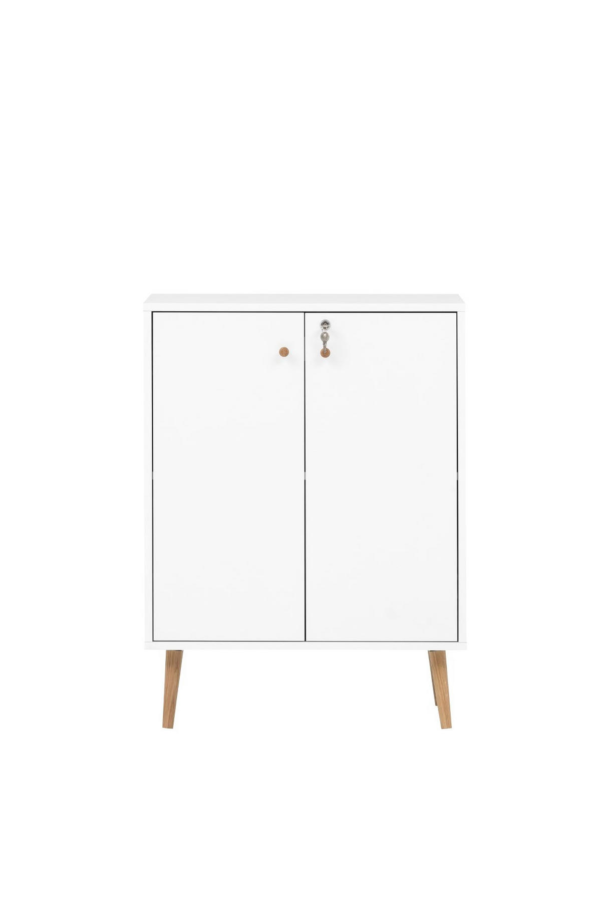 AKTENSCHRANK Grizzly 86x40x40 cm 2 Fächern & 2 abschließbare Flügeltüren Weiß - Weiß, Holz (40/86/40cm) - PROREGAL