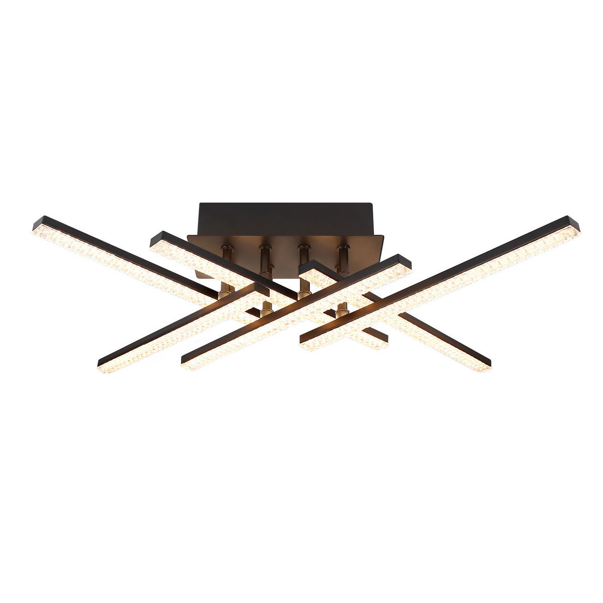 LED-DECKENLEUCHTE Kristallglanz 50/36/13 cm - Schwarz, Metall (50/36/13cm) - Nettlife