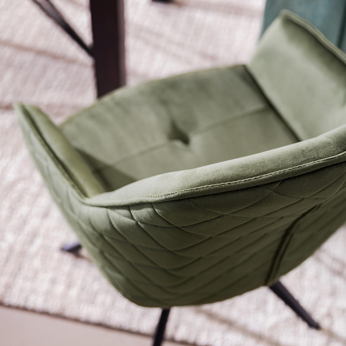 ARMLEHNENSTUHL - Grün, Textil/Metall (60/82/62cm) - home24