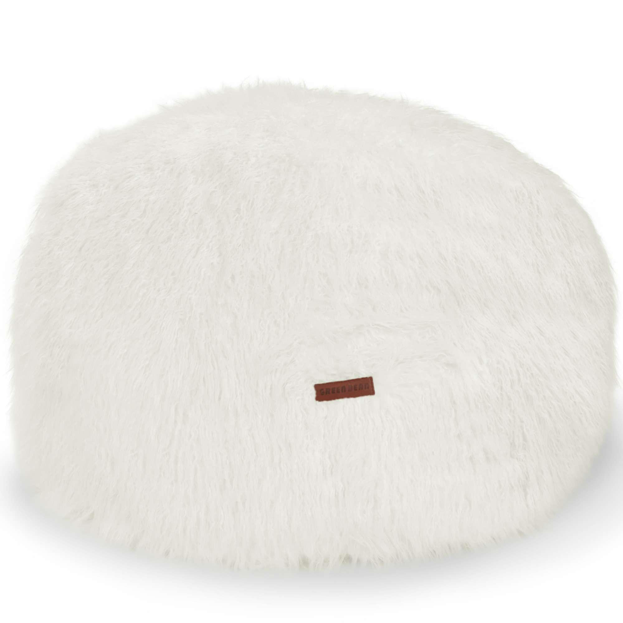 SITZSACK-HOCKER Pouf "FELLOPTIK" 45x25cm - Beige, Textil (45/25/45cm) - Green Bean