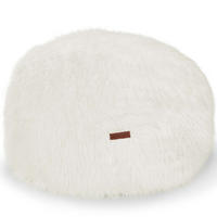 SITZSACK-HOCKER Pouf "FELLOPTIK" 45x25cm - Beige, Textil (45/25/45cm) - Green Bean