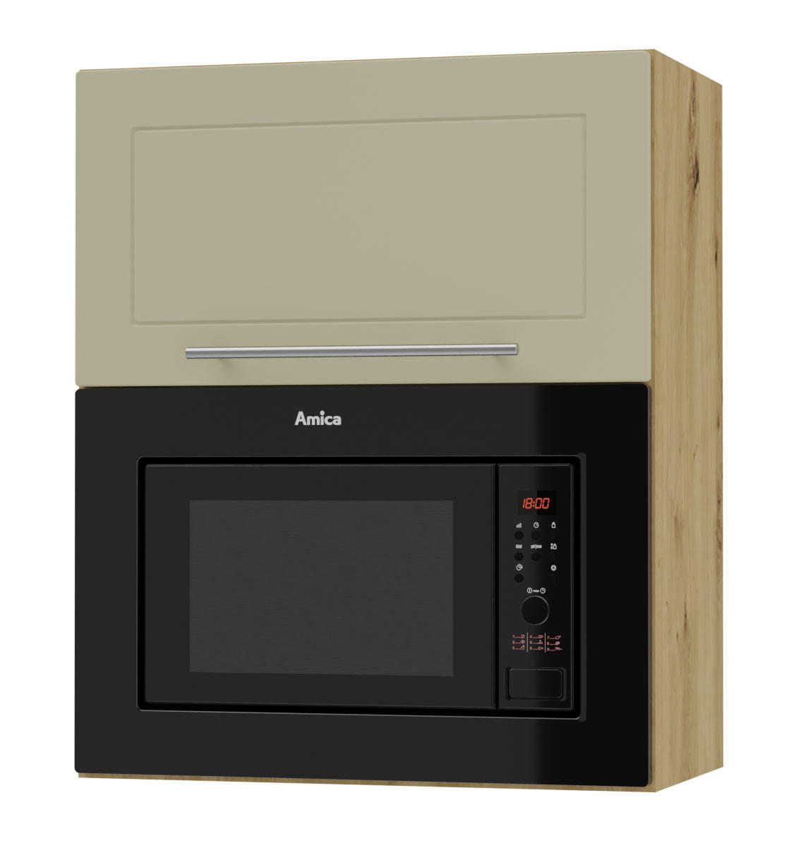 Feldmann-Wohnen Mikrowellenumbauschrank Creme, Eiche Artisan 60x72x32.5 cm