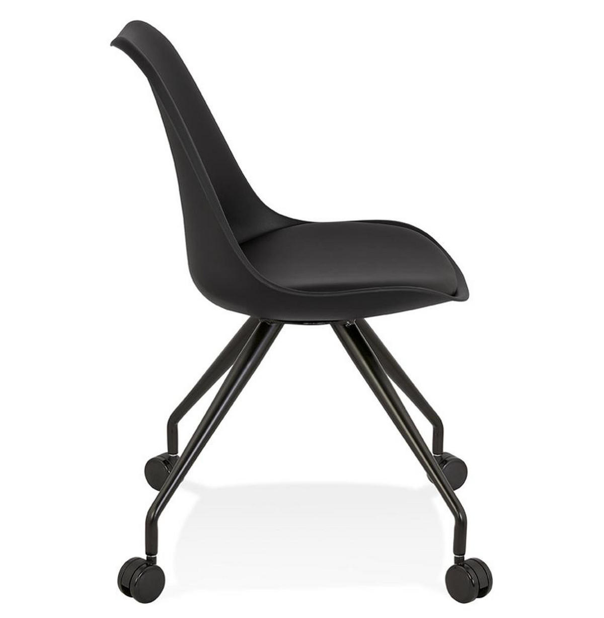 BÜROSTUHL Kunststoff ergonomisch mit Rollen und Drehfunktion GALORO, Schwarz 60x60x92 cm - Schwarz, Kunststoff/Metall (60/92/60cm) - KADIMA DESIGN
