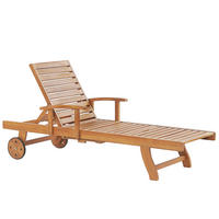 GARTENLIEGE hellbraun Java - Hellbraun, Holz (64/74/196cm) - Beliani