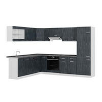ECKKÜCHE R-Line, Schwarz Beton/Weiß, 287 x 227 cm AP Anthrazit - Schwarz/Weiß, Holzwerkstoff (287/81.6/60cm) - Vicco