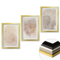WANDBILDER 3er Set - 20x30 cm Goldrahmen - Warme Aquarell-Pastelltexturen - Goldfarben, Kunststoff (20/30cm) - ArtPrintCave