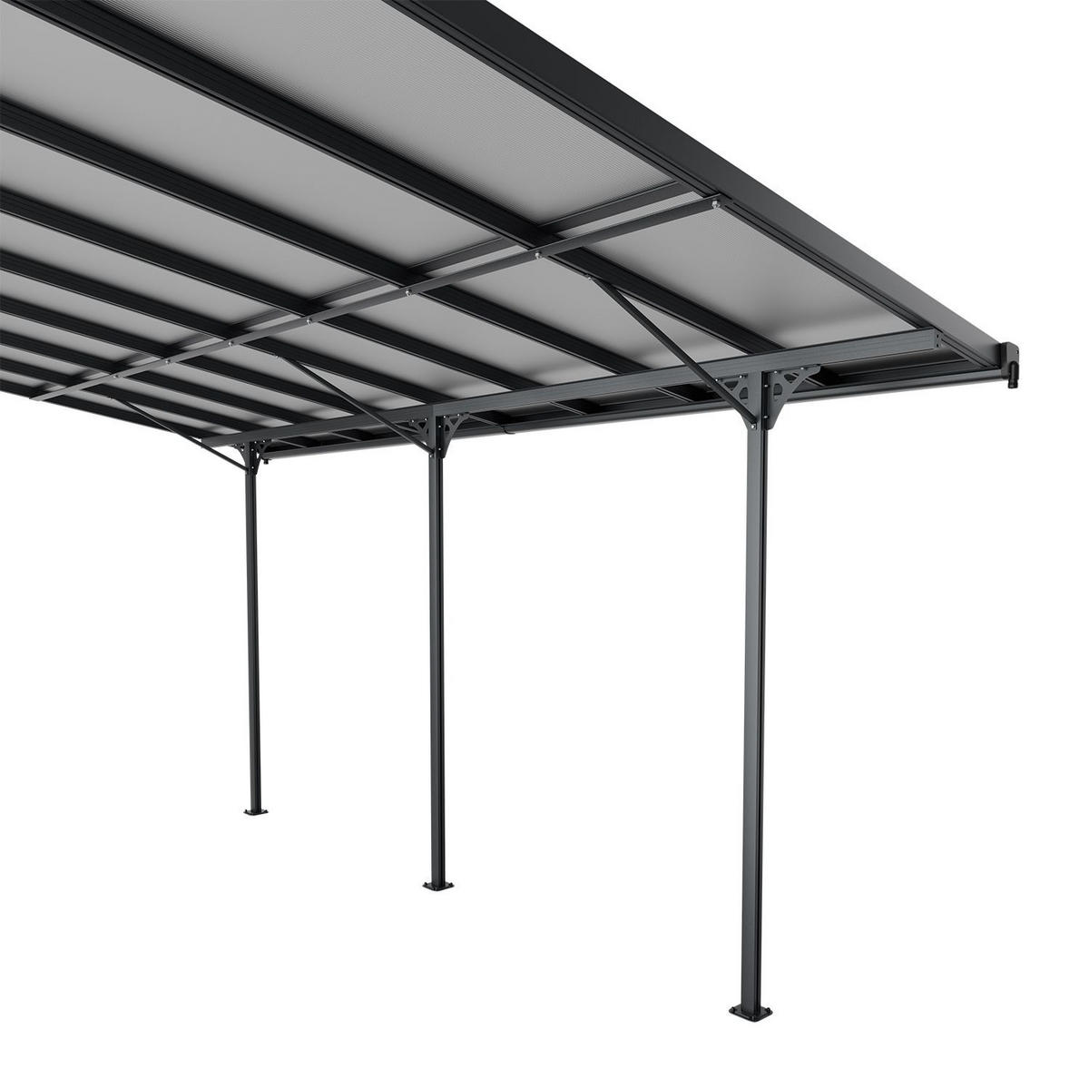 TERRASSENDACH Borneo Aluminium 4,9x3m dunkelgrau - Dunkelgrau, Metall (495/300/300cm) - Juskys