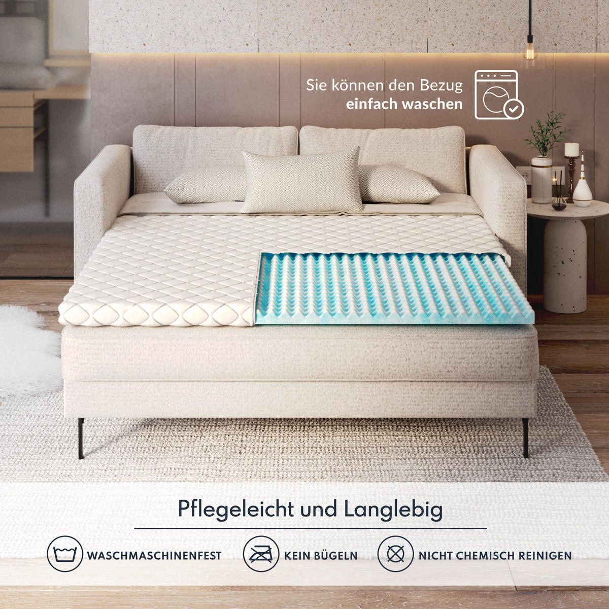 TOPPER Malta 4 - Weiß, Textil (90/200cm) - FDM