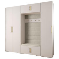 GARDEROBEN-SET 236,7/250/47 - Beige/Goldfarben, Holz/Kunststoff (250/236.7/47cm) - Abiks Möbel