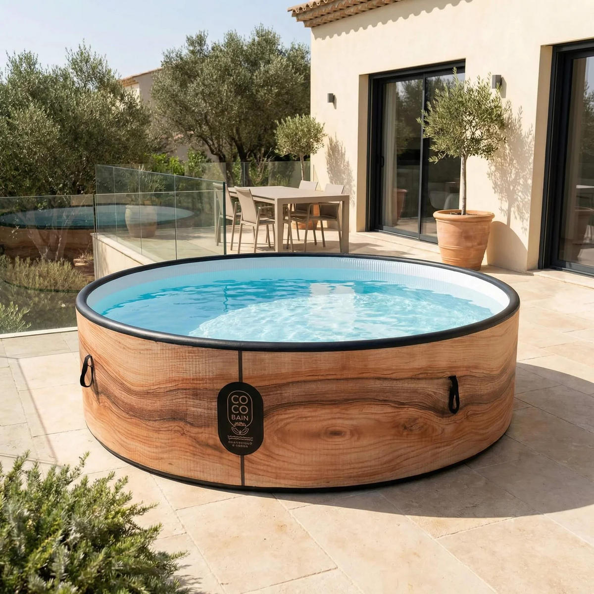 POOL Aruba aufblasbar Durchmesser 250 cm - 2700 Liter - Motor 2240 W - Für bis zu 6 Personen - Braun, Kunststoff (250/70/70cm) - COCO SPA