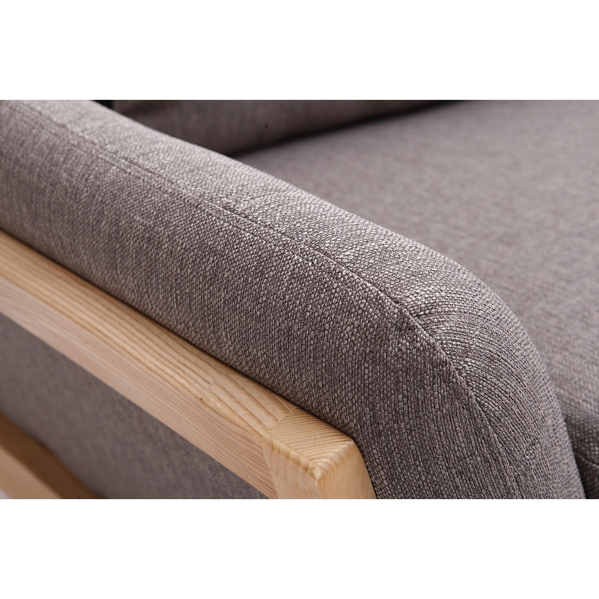 SOFA Skandinavisch 2 Pl?tze Grau Holzbeine YOKO - Grau, Textil (83.5/78.5/160cm) - Miliboo