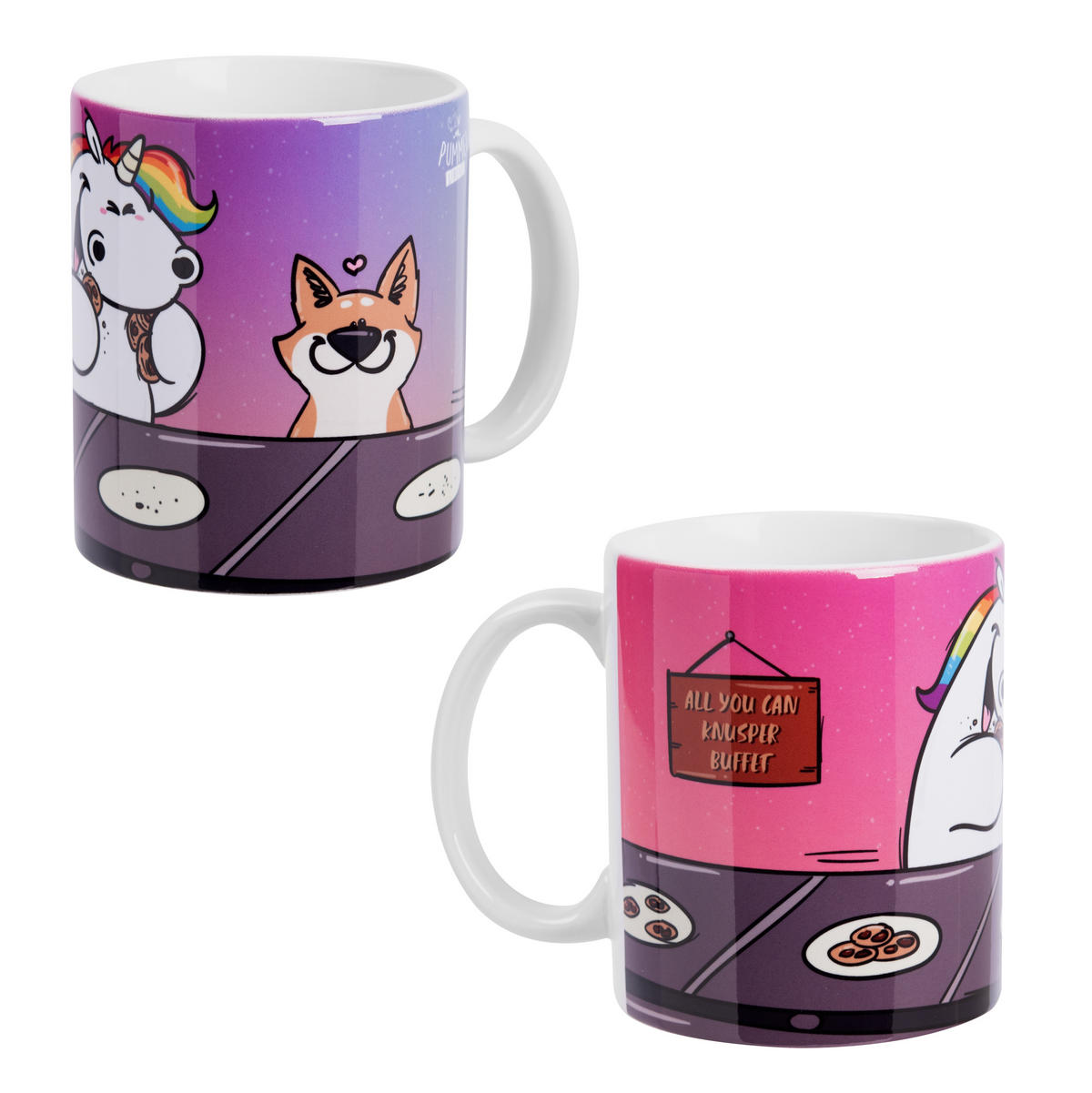 KAFFEEBECHER Pummel und Friends Pummeleinhorn All you can knusper Mehrfarbig 320 ml - Multicolor, Keramik (0.32L) - United Labels
